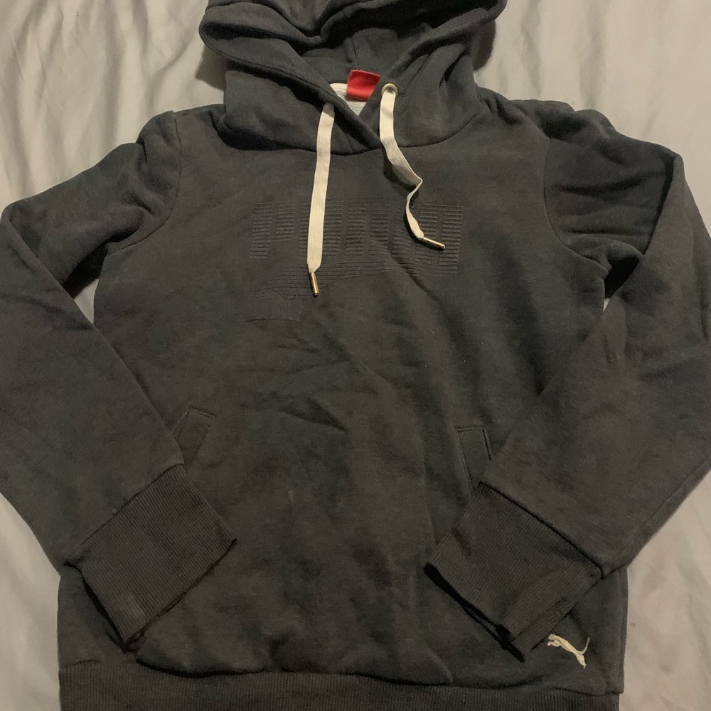 gray puma hoodie